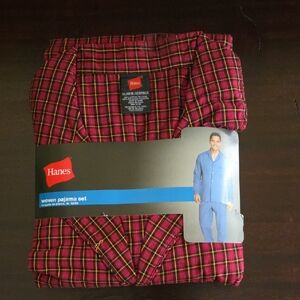 Hanes Red and Black Plaid Pajama Set